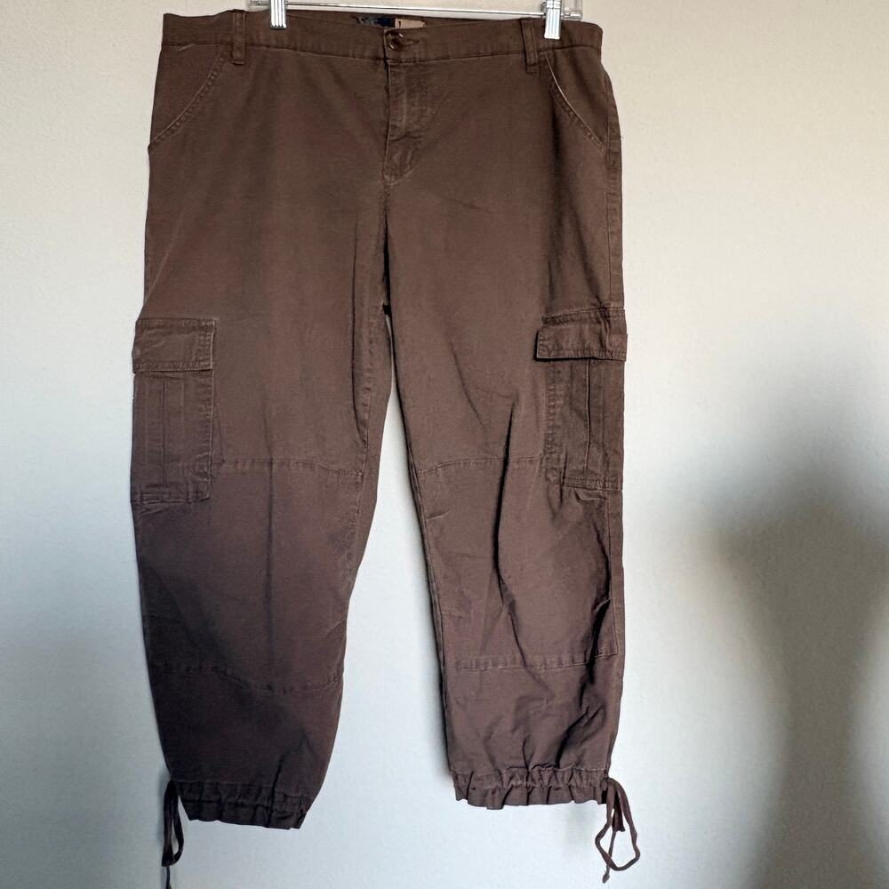 Vintage Y2K Beau Brown Cargo Pants Utility Grunge Gorpcore Capris Size M